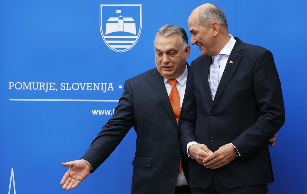 Viktor Orban in Janez Janša | Viktor Orban je med ustanovitelji nove skrajno desne skupine v Evropskem parlamentu Patriotov za Evropo. Pred tremi leti je izstopil iz Evropske ljudske stranke, kjer je tesno sodeloval z Janezom Janšo. | Foto STA