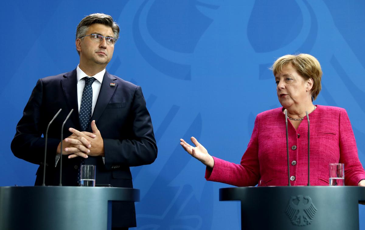 Andrej Plenković, Angela Merkel | Po informacijah, ki smo jih iz Siol.net v zadnjih dneh pridobili iz diplomatskih virov, glavna tema pogovorov med Merklovo in Plenkovićem ni bila Slovenija, ampak Bosna in Hercegovina. | Foto Reuters