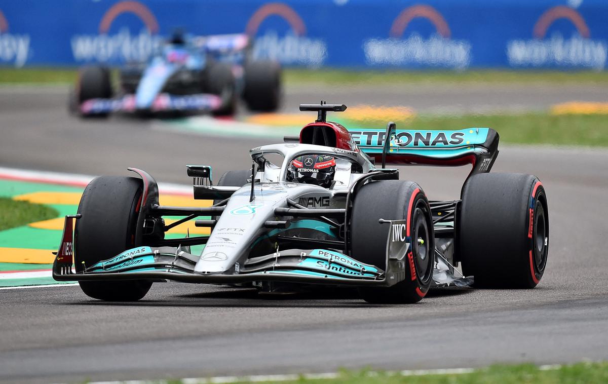 Imola George Russell Mercedes | George Russell ima po treh dirkah več točk kot Lewis Hamilton. | Foto Reuters