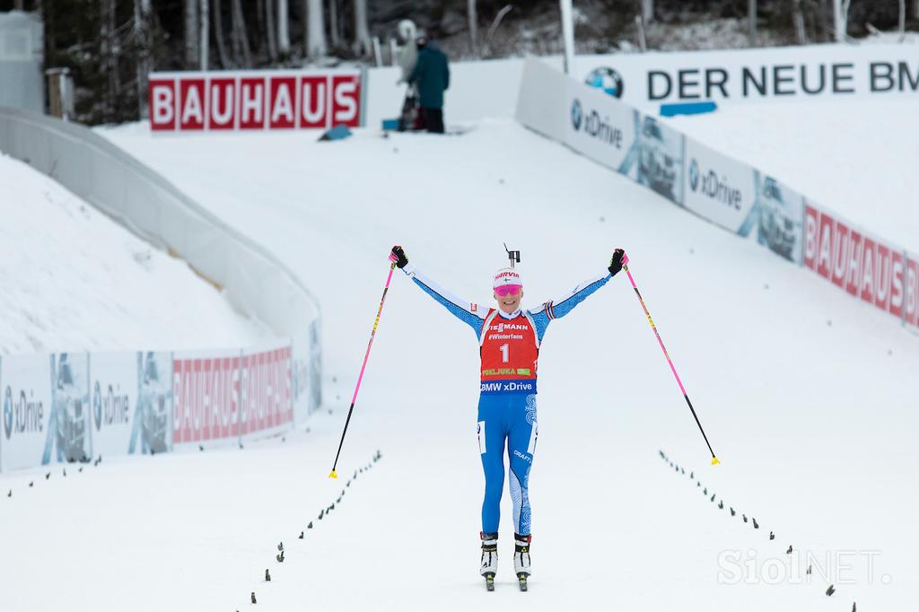 Biatlon Pokljuka zasledovalna tekma ženska