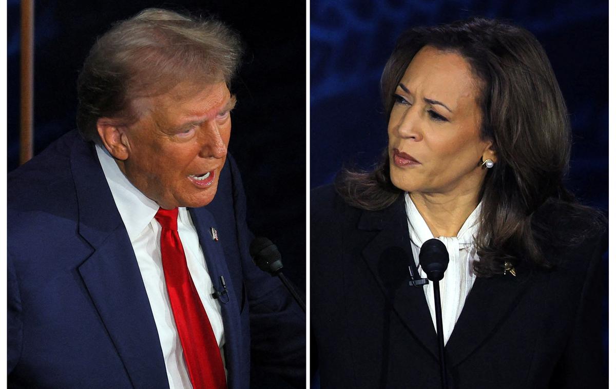 soočenje Trump in Harris | Javnomnenjske ankete kažejo, da sta Kamala Harris in Donald Trump zelo izenačena. | Foto Reuters