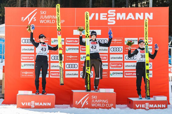 Na zadnji tekmi sezone so Nika Križnar, Urša Bogataj in Ema Klinec zasedle celoten zmagovalni oder. | Foto: Guliverimage/Vladimir Fedorenko