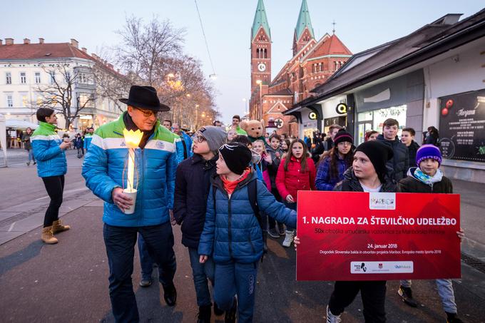 Slovenska olimpijska bakla v Mariboru | Foto: Aleš Fevžer