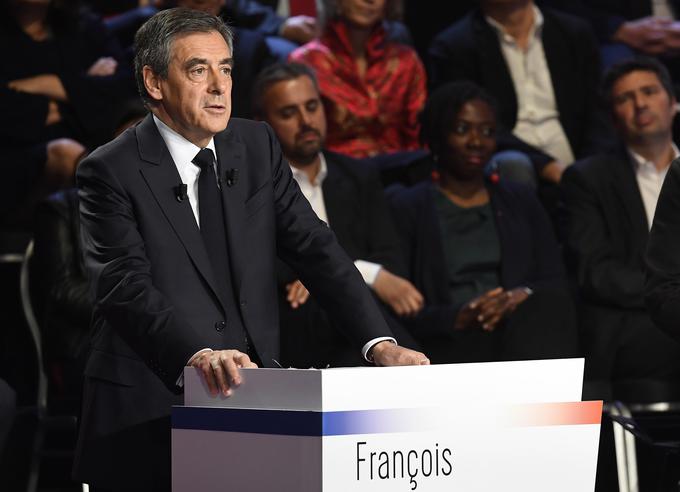 63-letni Francois Fillon je izkušen politik, saj je bil dolgoletni poslanec in francoski premier. Do izbruha afere Penelopegate (fiktivno plačevanje njegove žene Penelope iz javnih sredstev, op. p.) je bil najbolj priljubljen predsedniški kandidat. Zagovarja tržne reforme v slogu nekdanje britanske premierke Margaret Thatcher. Je katoliški konservativec in nasprotnik multikulturne družbe. | Foto: Reuters