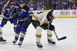 Hokejisti Bostona so St. Louis Blues spustili petardo, odločala bo sedma tekma #video