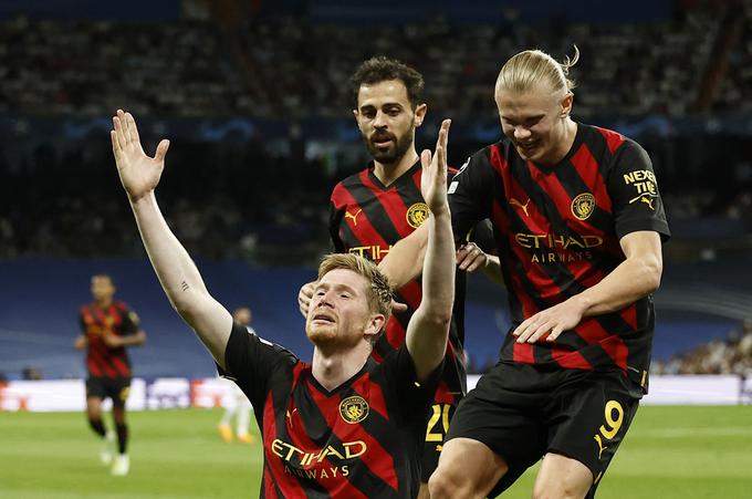 Da je ostal Manchester City neporažen v Madridu, je z izjemnim zadetkom v 67. minuti poskrbel Kevin de Bruyne. | Foto: Reuters