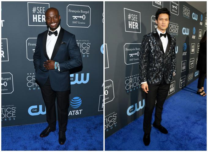 Taye Diggs in Harry Shum Jr. sta videz popestrila s suknjičem v drugačni barvi kot hlače. | Foto: Getty Images