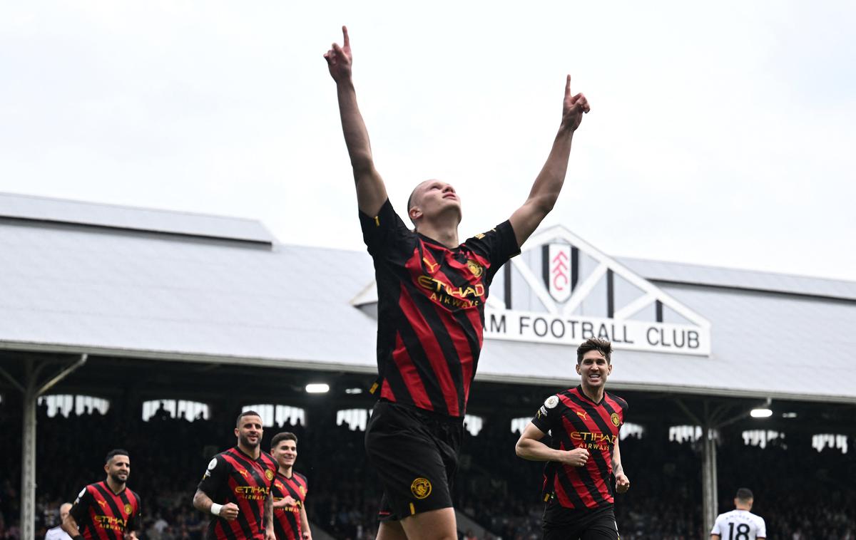 Erling Haaland, Manchester City | Zvezdnik Cityja Erling Haaland je dosegel že svoj 34. gol v angleškem prvenstvu, jubilejnega 50. v vseh tekmovanjih te sezone.. | Foto Reuters