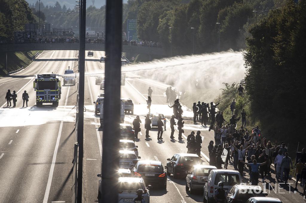 Protest nasprotnikov pogojev PCT v Ljubljani dne 29.9.2021