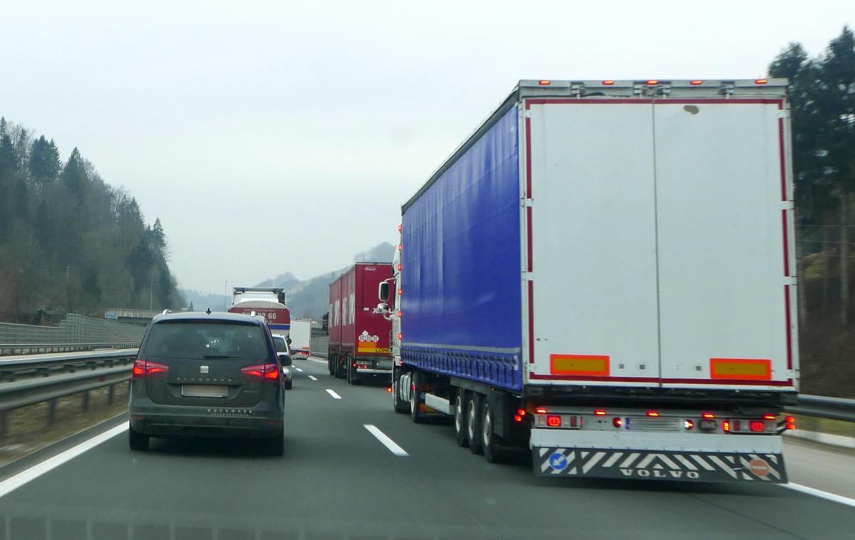 Trojane tovornjaki | Poleg kazni so vozniku tudi prepovedali uporabo tujega vozniškega dovoljenja na območju Republike Slovenije za dobo enega leta. Fotografija je simbolična. | Foto Gregor Pavšič