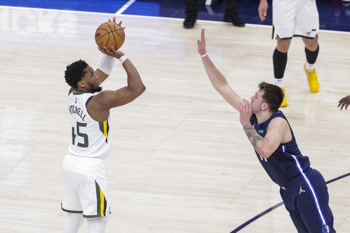 Utah Donovan Mitchell | Luka Dončić je izpustil prve tri tekme z Utahom, Donovan Mitchell bi utegnil manjkati na šesti. | Foto Reuters