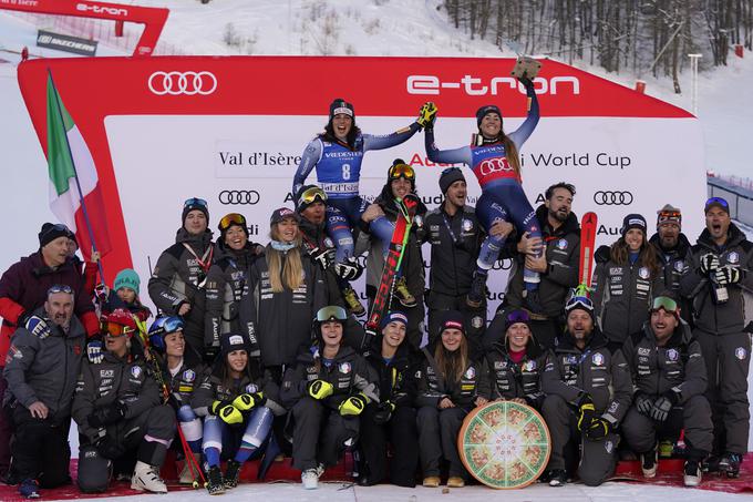 Največ razlogov za zadovoljstvo so imeli po nedeljskem superveleslalomu v italijanskem taboru. | Foto: Guliverimage