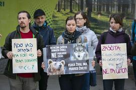 Protest prosti ubijanju živali.