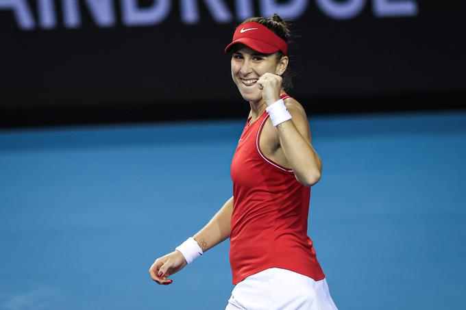 Belinda Bencic je Ajlo Tomljanović za končno zmago ugnala s 6:2 in 6:1. | Foto: Guliverimage/Vladimir Fedorenko