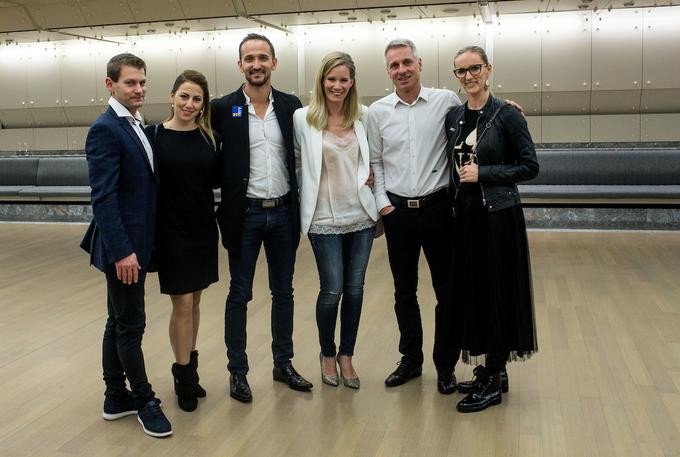 Gimnastična druščina: Mitja Petkovšek in Mojca Rode ter telovadca Sašo Bertoncelj in Aljaž Pegan. | Foto: Vid Ponikvar