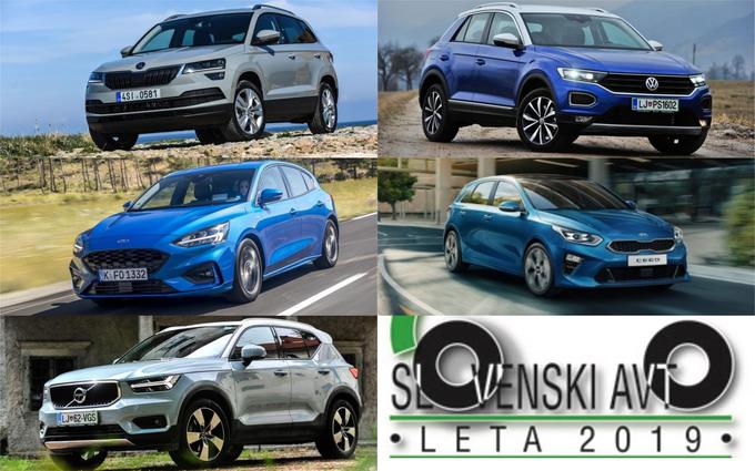 Finalisti izbora Slovenski avto leta 2019: škoda karoq, volkswagen T-roc, ford focus, kia ceed in volvo XC40. | Foto: 