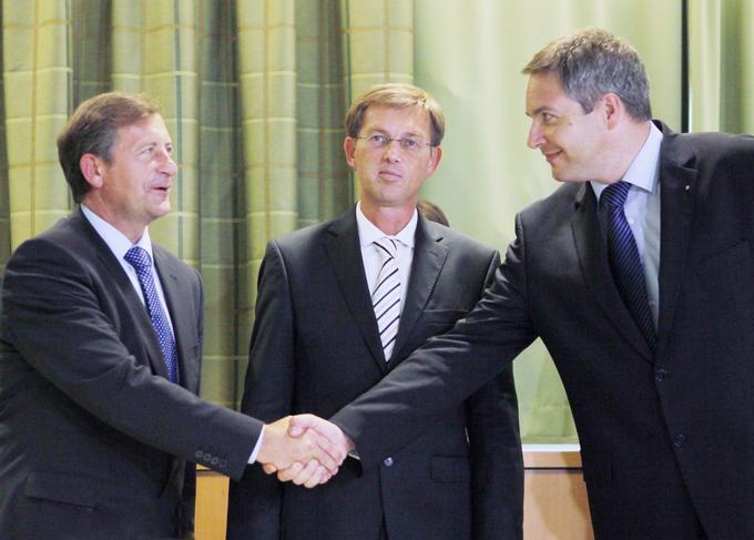 Dejan Židan, Miro Cerar, Karl Erjavec | Foto: STA ,