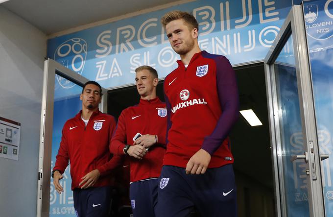 Vrata Anglije bo v Ljubljani branil Joe Hart (v sredini). | Foto: Reuters