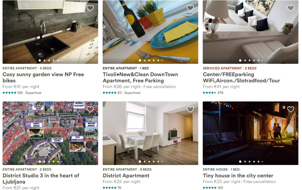 Airbnb Ljubljana | Foto printscreen