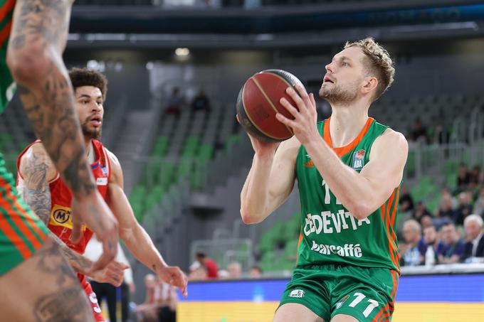 Poškodba je pozabljena, Blažič je še vedno v vrhunski formi. Dal je 20 točk. | Foto: ABA/Aleš Fevžer/Cedevita Olimpija