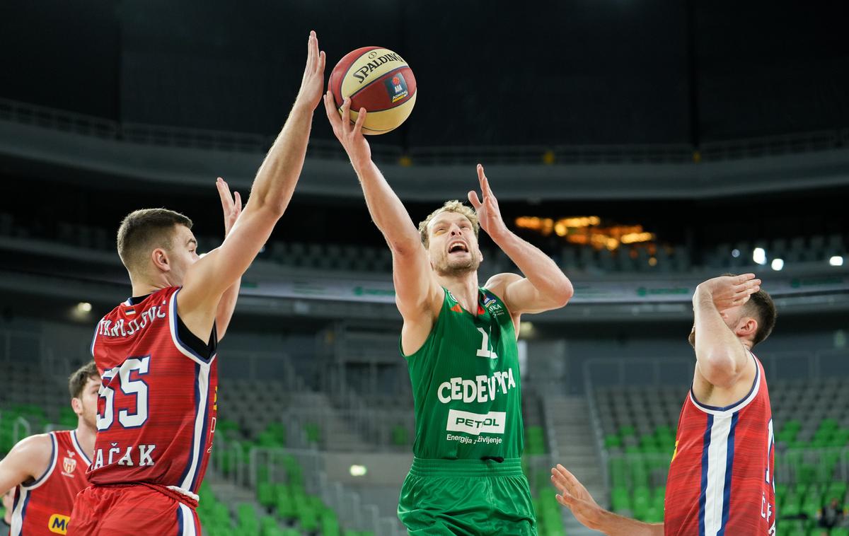 Cedevita Olimpija Borac Jaka Blažič | aka Blažič je prejel naziv najkoristnejšega igralca (MVP) sedmega tedna lige ABA. | Foto www.alesfevzer.com