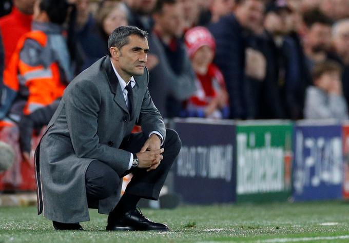 Ernesto Valverde po visoki zmagi v Barceloni ni niti v nočnih morah pričakoval takšnega razpleta na Anfieldu. | Foto: Reuters