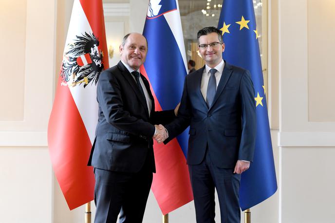 Marjan Šarec, Wolfgang Sobotka | Predsednik avstrijskega parlamenta Wolfgang Sobotka se je srečal tudi s predsednikom vlade Marjanom Šarcem. | Foto STA