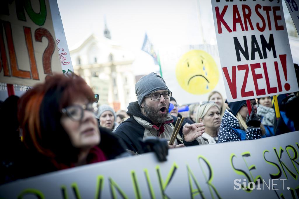 protest stavka Ljubljana Sviz