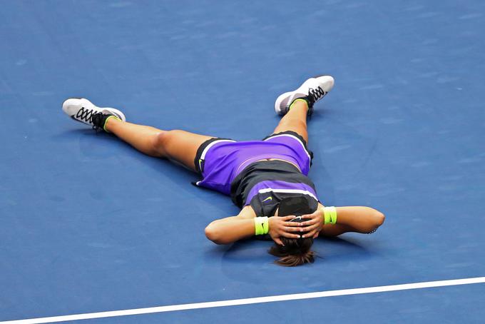 Bianca Andreescu ni mogla verjeti, da ji je uspelo zmagati. | Foto: Gulliver/Getty Images