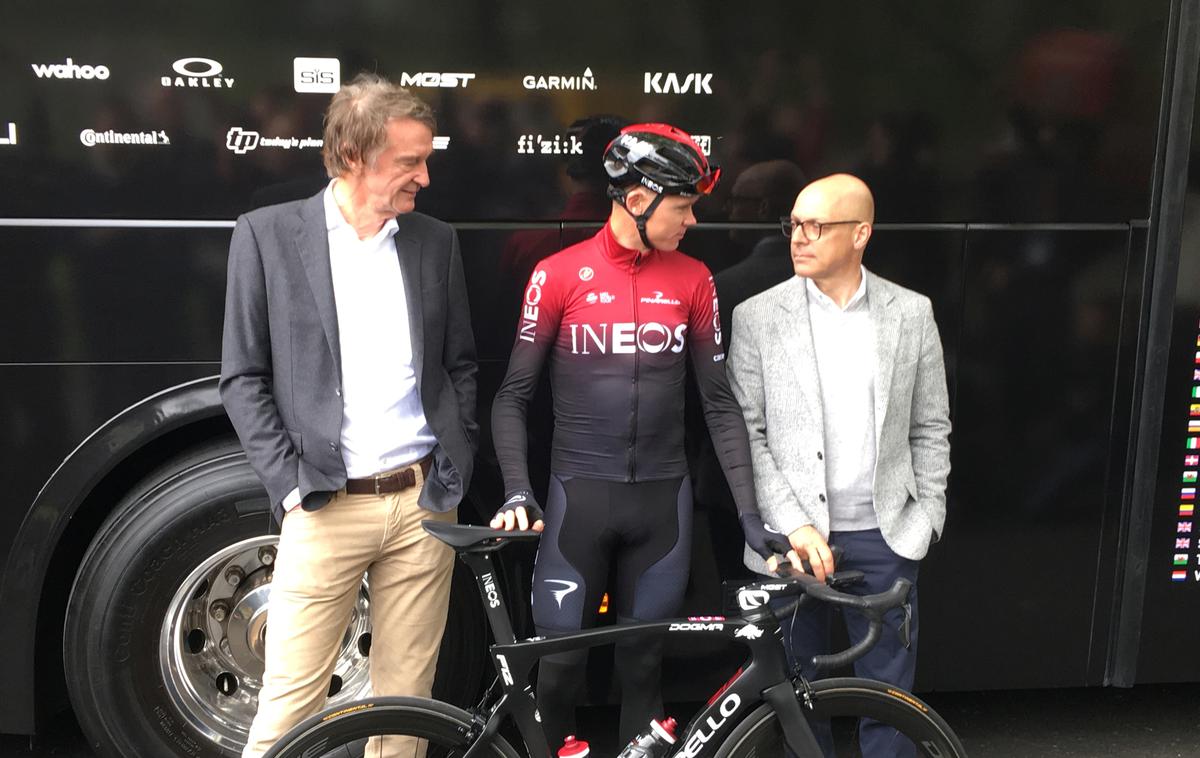 Chris Froome Team Ineos | Christopher Froome je zdaj prvi zvezdnik moštva Ineos. Sky je kupil najbogatejši Britanec, petrokemični magnat Jim Radcliffe (levo). | Foto Reuters