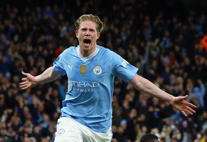  Kevin De Bruyne je zadel za izenačenje na 1:1. | Foto: Reuters