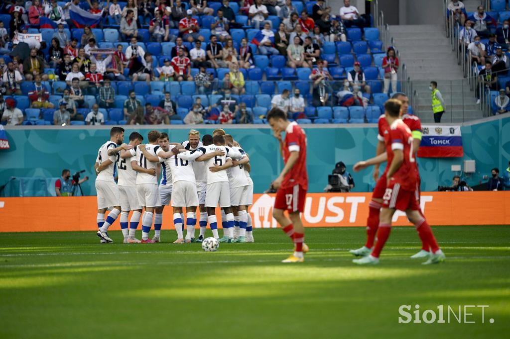 Euro 2021: Finska - Rusija (veselje po razveljavljenem golu)