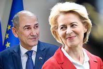 kolaž Ursula von der Leyen Janez Janša