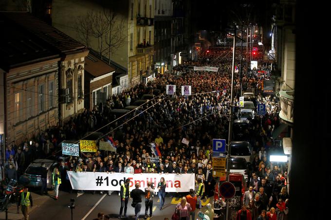 Protesti v Beogradu | Foto: Reuters