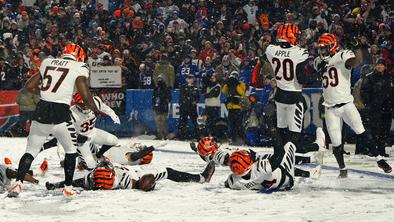 Cincinnati Bengals v snežnem metežu izločil Buffalo, 49ers v drugi zaporedni konferenčni finale