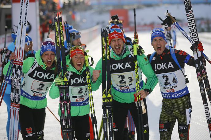 Nemška mešena štefeta biatlon | Foto Reuters