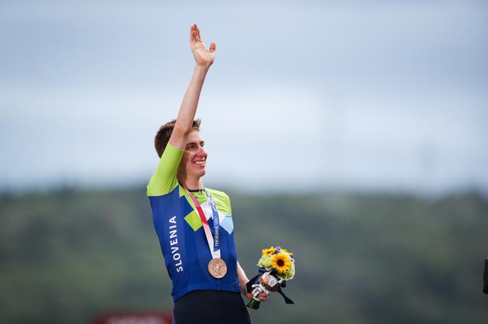 Tadej Pogačar, olimpijske igre Tokio | Tadej Pogačar je poskrbel za prvo slovensko olimpijsko kolajno v kolesarstvu, sicer pa že 41. skupno. | Foto Anže Malovrh/STA