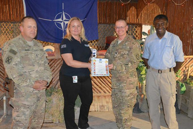 Podelitev NATO medalj za podporo NATO misiji Odločna podpora (Resolute Support Mission) v Afganistanu. | Foto: Osebni arhiv Melite Podhovnik