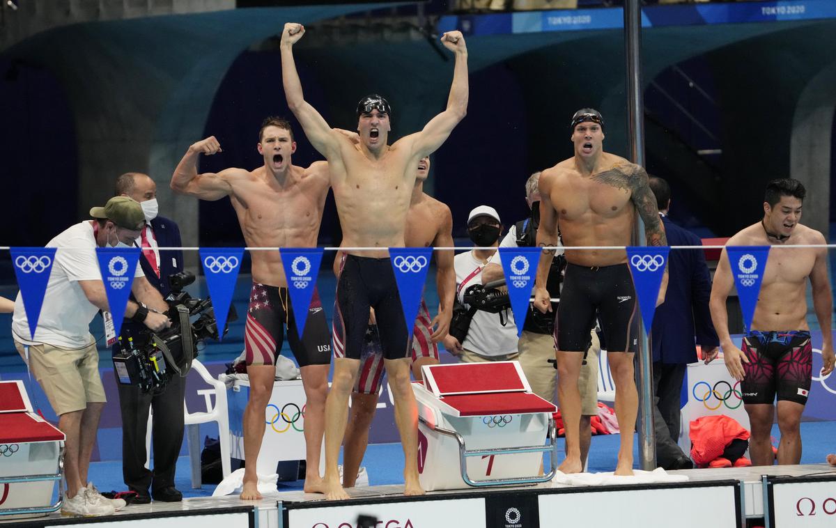 Caeleb Dressel | Američani s svetovnim rekordom do naslova olimpijskih prvakov v štafeti 4X100 mešano. | Foto Reuters