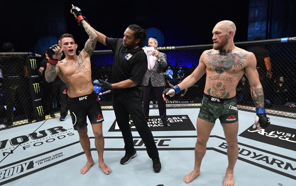 Conor McGregor, Dustin Poirier | Dustin Poirier je v Abu Dabiju šokiral svet in ustavil največjo globalno zvezdo v UFC. | Foto Reuters