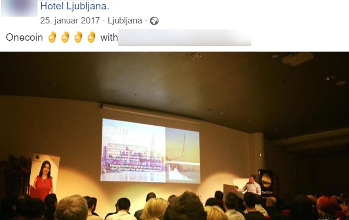Onecoin | Z naložbo v OneCoin se je po neuradnih podatkih, uradne je nemogoče pridobiti, saj bolgarsko vodstvo OneCoina v preteklih letih nikoli ni odgovorilo na naša vprašanja, opeklo od 10 tisoč do kar 15 tisoč Slovencev. Na predstavitvenih dogodkih je bil velik poudarek na gradnji kulta osebnosti Ruje Ignatove, ustanoviteljice OneCoina, ki so jo slavili kot "kriptokraljico".  | Foto Matic Tomšič / Posnetek zaslona