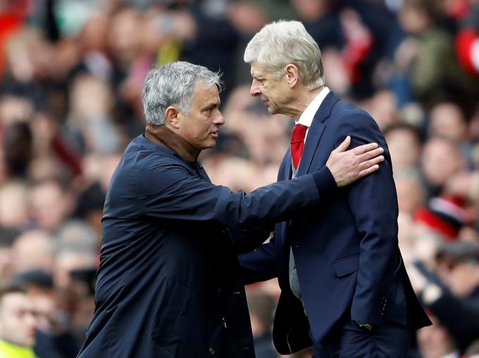 Na Otoku sta Arsene Wenger in Jose Mourinho veljala za velika rivala. Francozu gre nemški jezik veliko bolje od rok. | Foto: Reuters