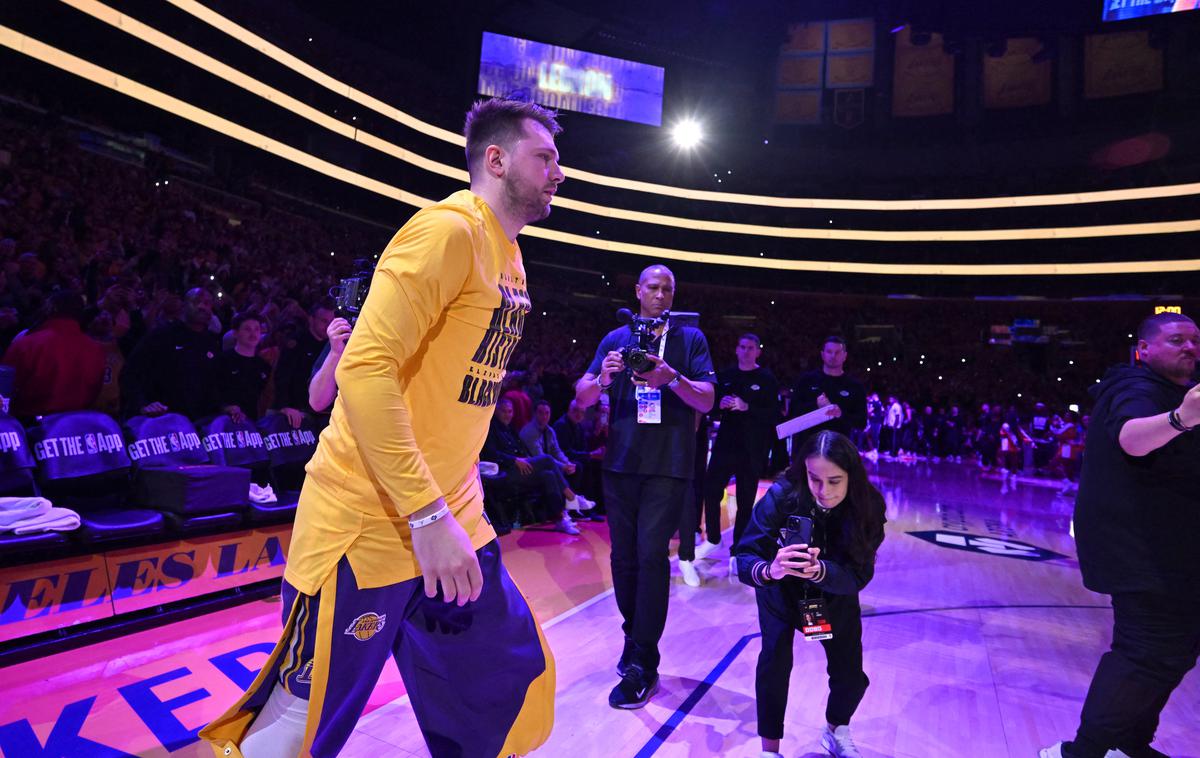 Luka Dončić | Luka Dončić na predstavitvi pred svojim debijem za Los Angeles Lakers | Foto Reuters