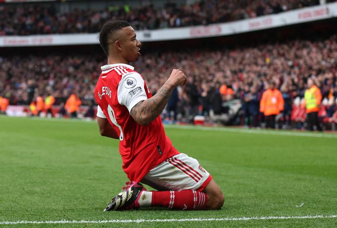 Gabriel Jesus se je proti Leeds Unitedu dvakrat vpisal med strelce. S tem je dosegel strelska prvenca v letu 2023. | Foto: Reuters