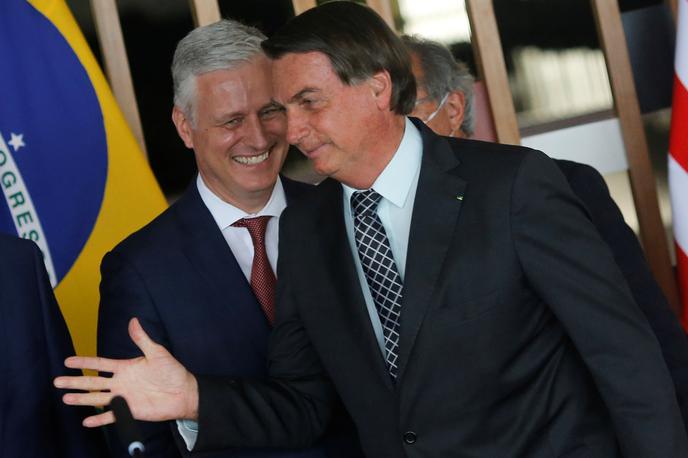 Robert O'Brien, Jair Bolonaro | Robert O'Brien in Jair Bolsonaro | Foto Reuters