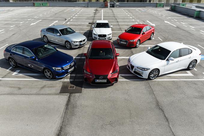 Veliki primerjalni test - PRIMA prestižna limuzina srednjega razreda: Audi A4, Alfa romeo giulia, BMW 3, Jaguar XE, Lexus IS300h, Mercedes-Benz C | Foto: Gašper Pirman Avtomobilizem.com