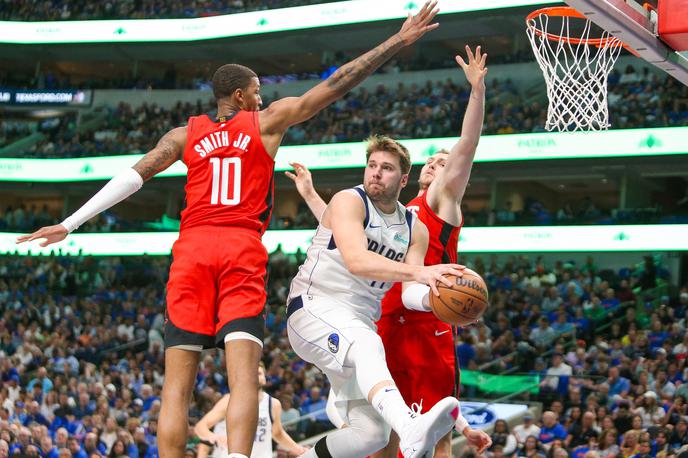 Luka Dončić | Luka Dončić je bil po tekmi s Houstonom zelo zadovoljen. | Foto Reuters