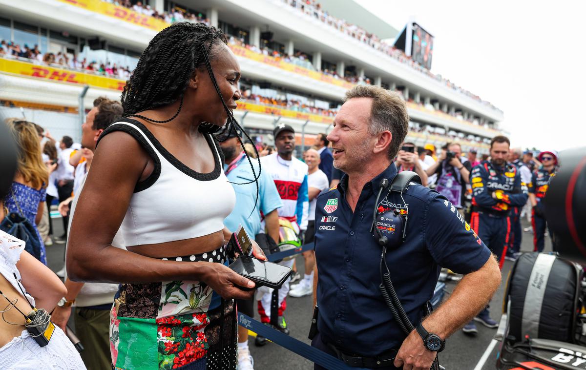 Christian Horner Venus Williams | Christian Horner pred štartom VN Miamija v pogovoru z Venus Williams | Foto Guliver Image