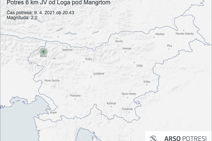 potres | Središče je bilo 76 kilometrov severozahodno od Ljubljane. | Foto Arso