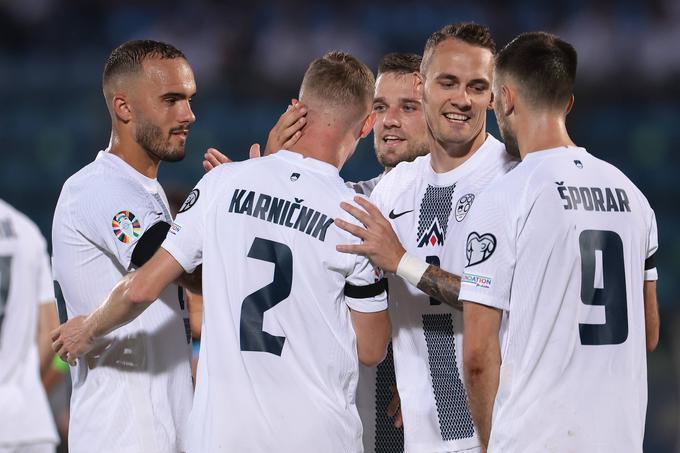 Slovenska reprezentanca je v nedeljo dosegla najvišjo zmago v tem kvalifikacijskem ciklusu. San Marino je v gosteh odpravila s 4:0. | Foto: Guliverimage